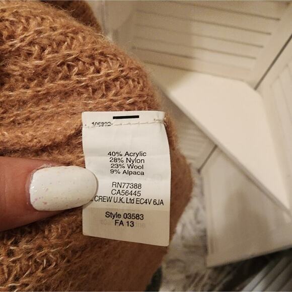 MADEWELL COLOR BLOCK TAN/GRAY ALPACA BLEND SWEATER SIZE MED - Picture 6 of 6